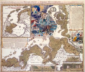 Karte der Weihnachtsflut von 1717
