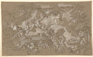 Die Harpyien greifen Aeneas und seine Gefährten an von Johann Carl Loth