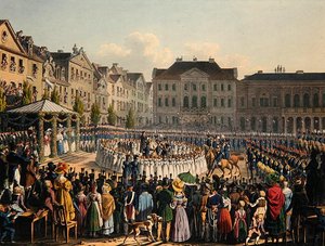Fahnenweihe der Kasseler Bürgergarde im Jahr 1831