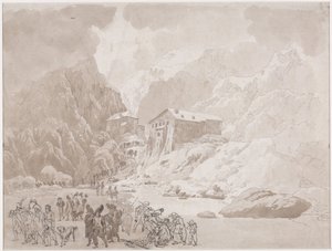 Durchmarsch von Soldaten am St. Bernhard von Johann Christian Ernst Müller