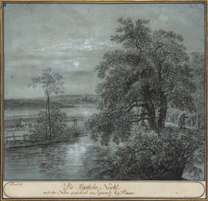 Die feurige Nacht nach der Natur gezeichnet in ReiseWitz bei Plauen von Johann Christian Klengel