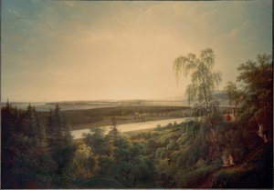Elblandschaft mit Blick auf Dresden
