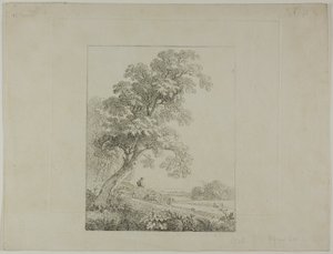 Landschaft mit einem großen Baum von Johann Christian Klengel
