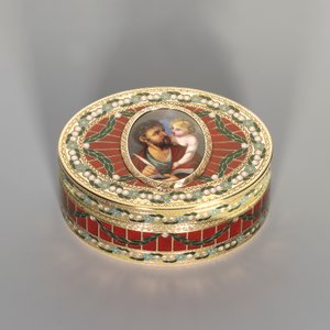 Schnupftabakdose, Dresden, ca. 1775-80, die Miniatur Genf, ca. 1800 von Johann Christian Neuber