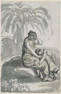 Hagar und Ismael in der Wüste