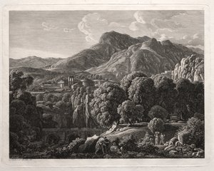 Heroische Landschaft: Landschaft mit Stadt und Fluss von Johann Christian Reinhart