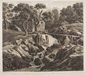 Landschaft mit Mühlrad von Johann Christian Reinhart