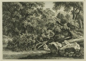 Landschaft mit Pan, der eine Flöte spielt