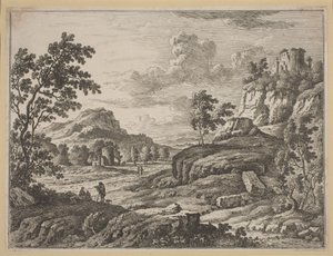 Landschaft mit zwei Ruinentürmen von Johann Christoph Dietzsch