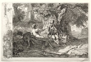 Der Künstler rastet mit seinem Führer von Johann Christoph Erhard