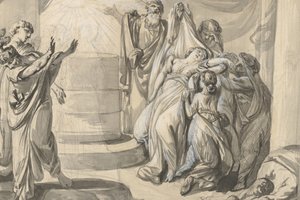 Eine antike Opferszene, verso: Skizze einer Gruppe von Menschen, 1779