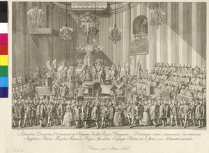 Krönung der Kaiserin Maria Theresia zur Königin von Ungarn am 10. Juni 1792 in Budapest