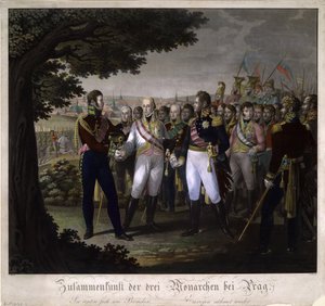 Das Treffen zwischen den Kaisern Franz I. von Österreich, Alexander I. von Russland und Friedrich Wilhelm III. von Preußen von Johann Friedrich Jügel