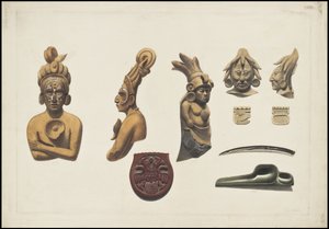 Eine Sammlung von Waldecks Originalkunstwerken aus Mesoamerika, Box 10 von 22 von Johann Friedrich Maximilian von Waldeck