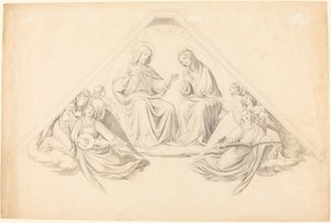 Christus und die Jungfrau mit musizierenden Engeln von Johann Friedrich Overbeck