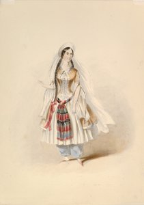Kostümstudie für Blonde in Die Entführung aus dem Serail von W.A. Mozart, ca. 1830-50 von Johann Georg Christoph Fries