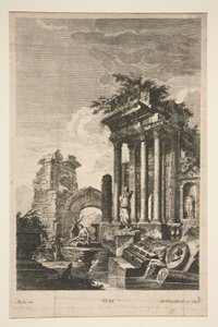 Capriccio mit römischen Ruinen von Johann Georg Hertel
