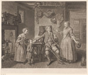 Porträt des Schauspielers David Garrick in der Rolle eines heimgekehrten Bauern