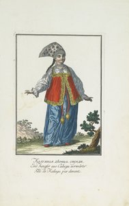 Ein Mädchen aus Kaluga in Festtagskleidung von Johann Gottlieb Georgi