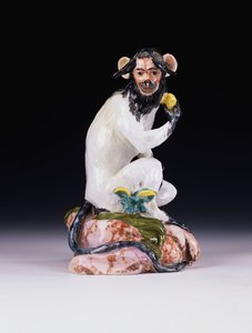Ein Meissener Modell eines Affen, ca. 1735 von Johann Gottlob Kirchner