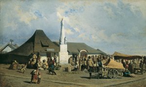 Marktplatz in Szolnok von Johann Gualbert Raffalt