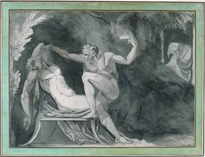 Dänenkönig wird im Schlaf von seinem Bruder vergiftet von Johann Heinrich Füssli