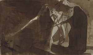 Macbeth und die drei Hexen. Illustration zu Shakespeares Macbeth, IV,1