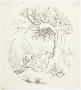 Unbeobachteter Mann, der Liebende ausspioniert von Johann Heinrich Ramberg