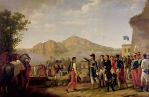Joachim Murat (1767-1815), Marschall von Frankreich und König von Neapel, befiehlt die Eroberung von Capri im Jahr 1808 von Johann Heinrich Schmidt