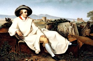 Goethe in Italien, Postkarte, ca. 1900 von Johann Heinrich Wilhelm (after) Tischbein