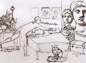 Johann Wolfgang Von Goethe in seinem Haus an der Via del Corso in Rom