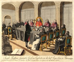 Joseph Balsamo, Graf von Cagliostro, vor der Inquisition in Rom am 14. April 1791, 1791