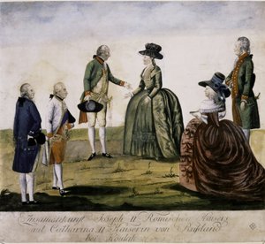 Treffen von Katharina II. und Joseph II. am Dnjepr von Johann Hieronymus Loeschenkohl