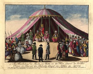 Die Absetzung des Paschas von Khotyn durch Prinz Josias von Sachsen-Coburg und General..., Sept 1788