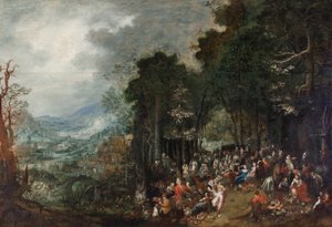 Landschaft mit Festgesellschaft von Johann Jakob Hartmann