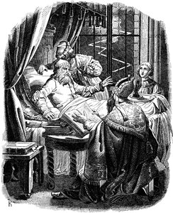 Heinrich der Löwe vor seinem Tod in Braunschweig, Illustration aus der Geschichte des deutschen Volkes von E. Duller
