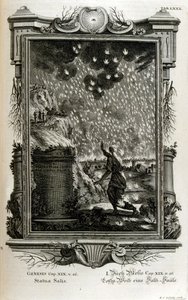 Lots Frau verwandelt sich in eine Salzsäule von Johann Jakob Scheuchzer
