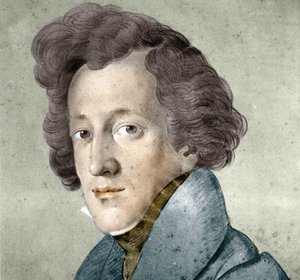 Porträt von Felix Mendelssohn Bartholdy (1809-1847), deutscher Komponist und Dirigent. Illustration nach der Zeichnung von Johann Joseph Schmeller.