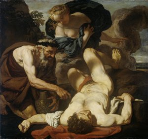 Selene und Endymion Der Tod des Orion, 1660er-1670er von Johann Karl Loth