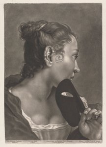 Porträt einer Frau mit Maske von Johann Lorenz Haid