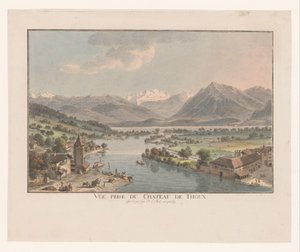 Blick auf den Thunersee vom Schloss Thun von Johann Ludwig Aberli