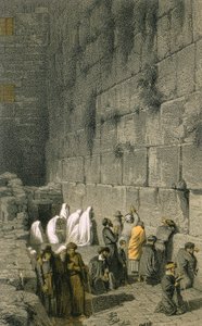 Die Klagemauer in Jerusalem. Farbige Gravur von Bernatz et alii - Steinkopk J.F. Editore von Johann Martin Bernatz