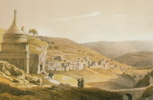 Das Grab von Absalom und Siloan. Radierung von Bernatz et alii - Steinkopk J.F. Editore von Johann Martin Bernatz