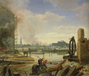 Hamburg nach dem Brand von 1842