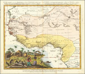 Karte von Westafrika von 1743 von Johann Matthias Hase