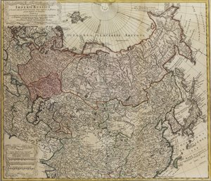 Karte von Russland aus: Imperii Russici et Tartariae universae tam majoris et Asiaticae quam minoris et von Johann Matthias Hase