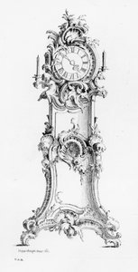 Entwurf für eine Standuhr, ca. 1750 von Johann Michael Hoppenhaupt