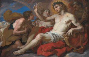 Apollo gewährt Phaeton die Erlaubnis, den Sonnenwagen zu lenken von Johann Michael Rottmayr
