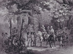 Begegnung der Indianer mit den europäischen Entdeckern aus 