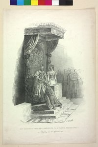 Ein Moment vor der Krönung von König Ferdinand V. in Bratislava am 28. September 1830 von Johann Nepomuk Hoechle